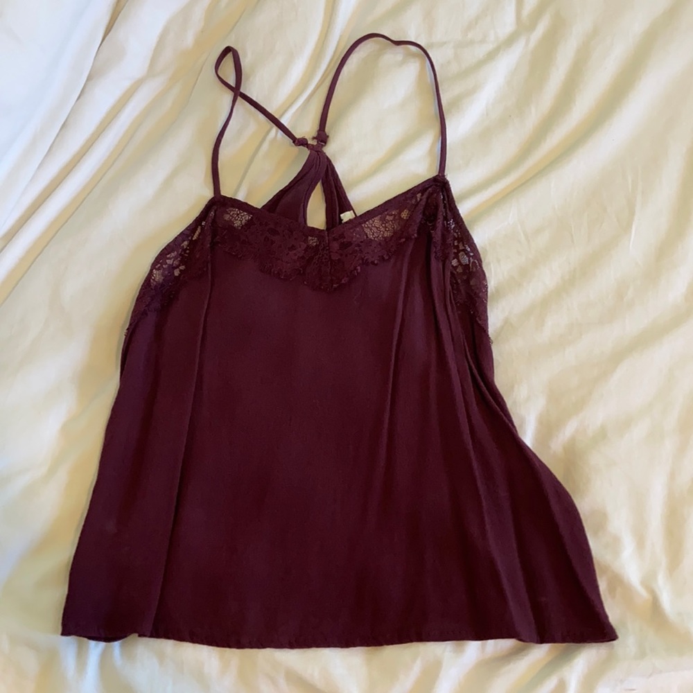 Garage lace purple tank cross back